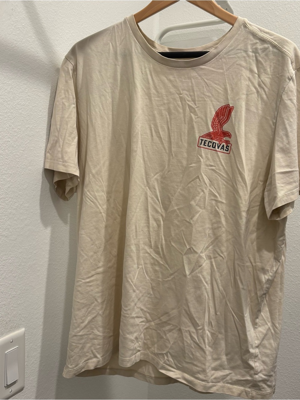 Tecovas Cream Short-Sleeve Tee with Red Eagle Logo